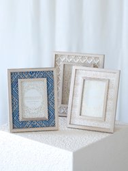 Eden Woven 4" x 6" Picture Frame, Blue