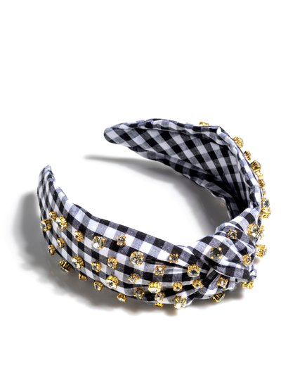 Shiraleah Embellished Gingham Knotted Headband, Black product