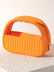 Ezra Half-Moon Cosmetic Pouch, Orange - Orange