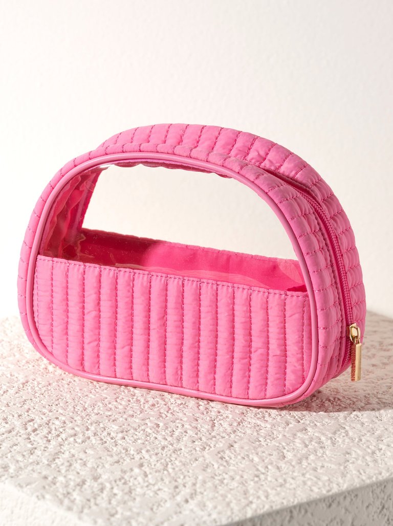 Ezra Half-Moon Cosmetic Pouch, Pink - Pink