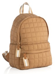 Ezra Quilted Nylon Backpack - Tan