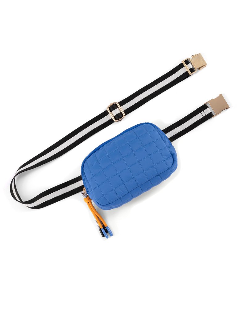 Ezra Quilted Nylon Belt Bag, Ultramarine
