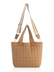 Ezra Quilted Nylon Quilted Nylon Tote - Tan