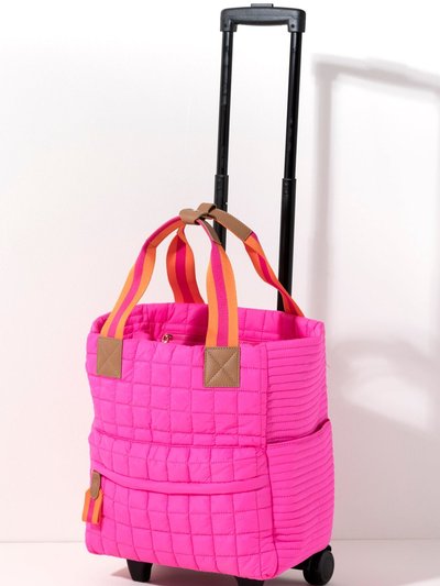 Shiraleah Ezra Quilted Nylon Roller Tote, Magenta product