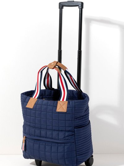 Shiraleah Ezra Quilted Nylon Roller Tote, Navy product