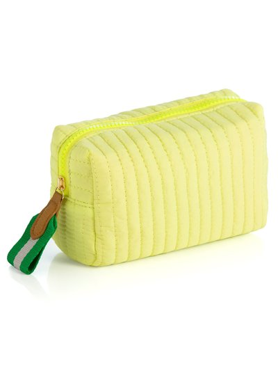 Shiraleah Ezra Quilted Nylon Small Boxy Cosmetic Pouch, Citron product