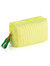Ezra Quilted Nylon Small Boxy Cosmetic Pouch, Citron - Citron