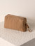 Ezra Quilted Nylon Small Boxy Cosmetic Pouch, Tan