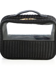 Ezra Set Of 2 Clear Cosmetic Cases, Black
