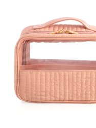 Ezra Set Of 2 Clear Cosmetic Cases, Blush