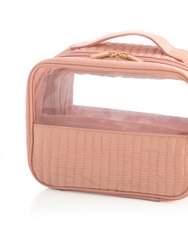 Ezra Set Of 2 Clear Cosmetic Cases, Blush