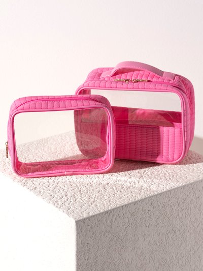 Shiraleah Ezra Set Of 2 Clear Cosmetic Cases, Pink product