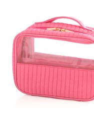 Ezra Set Of 2 Clear Cosmetic Cases, Pink