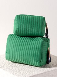 Ezra Small Boxy Cosmetic Pouch, Green