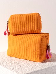 Ezra Small Boxy Cosmetic Pouch, Orange