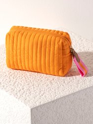 Ezra Small Boxy Cosmetic Pouch, Orange - Orange