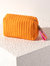 Ezra Small Boxy Cosmetic Pouch, Orange - Orange