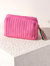 Ezra Small Boxy Cosmetic Pouch - Pink - Pink