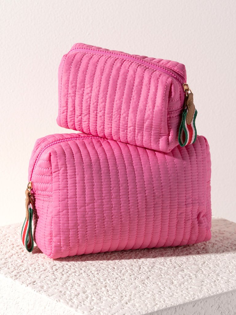 Ezra Small Boxy Cosmetic Pouch - Pink