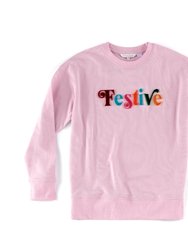 "Festive" Sweatshirt - Blush