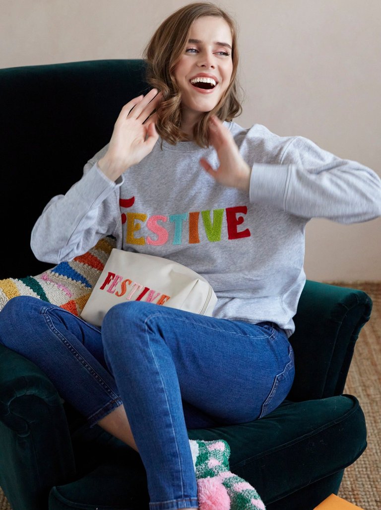 "Festive" Sweatshirt - Grey