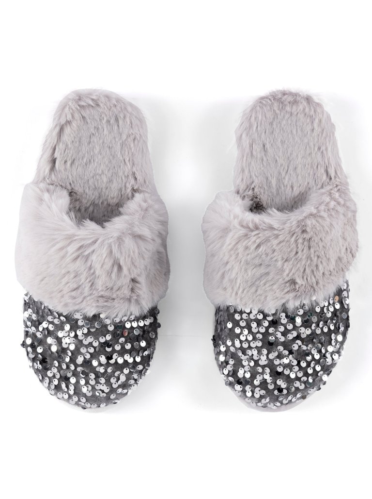 Fiesta Slippers, Silver - Silver