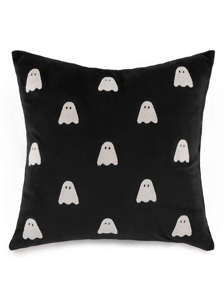 Ghosts Pillow, Black - Black