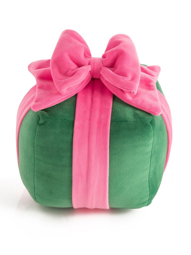 Gift Box Small Pillow, Green - Green