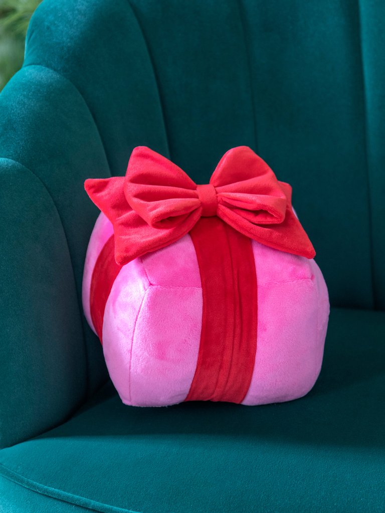 Gift Box Small Pillow, Pink