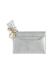 Gigi Card Case with Key Chain - Silver - Silver