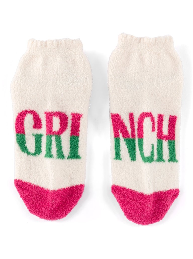 "Grinch" Home Socks - Ivory