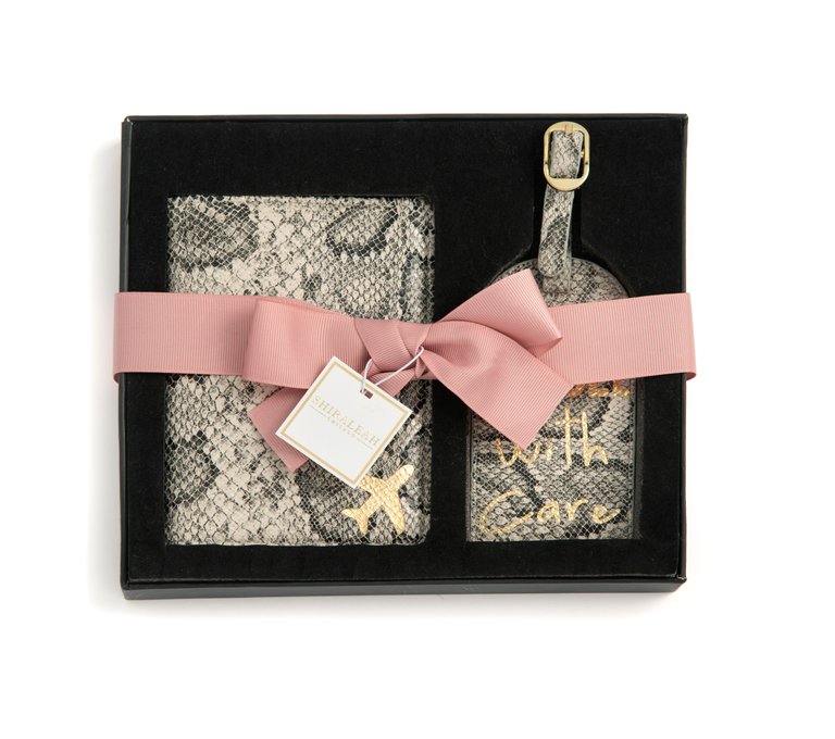 "Handle With Care" Passport And Luggage Tag Gift Set