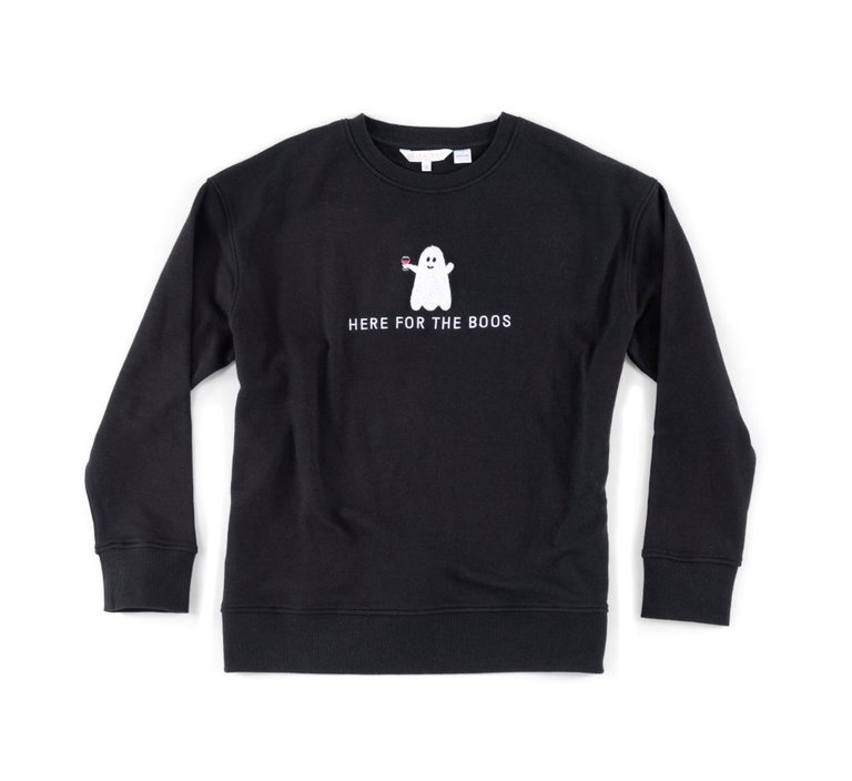 "Here For The Boos" Sweatshirt, Black - Black