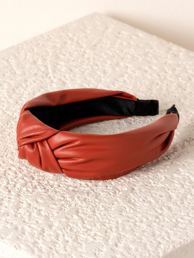 Shiraleah Knotted Faux Leather Headband - Rust product