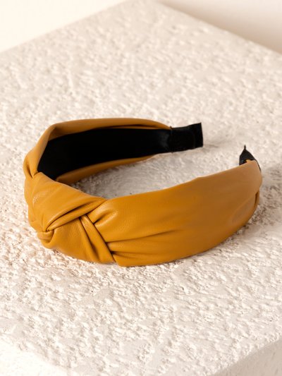 Shiraleah Knotted Faux Leather Headband - Sunflowe product