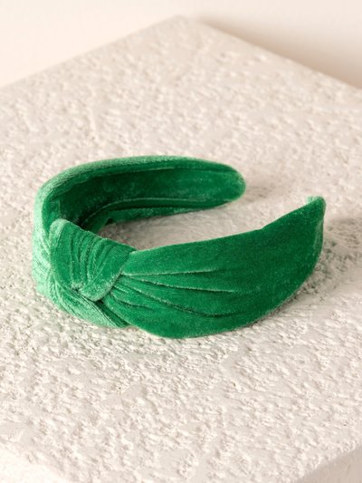 Shiraleah Knotted Velvet Headband - Green product