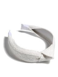 Knotted Woven Headband, White - White