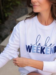"Lake Weekend" Sweatshirt, White