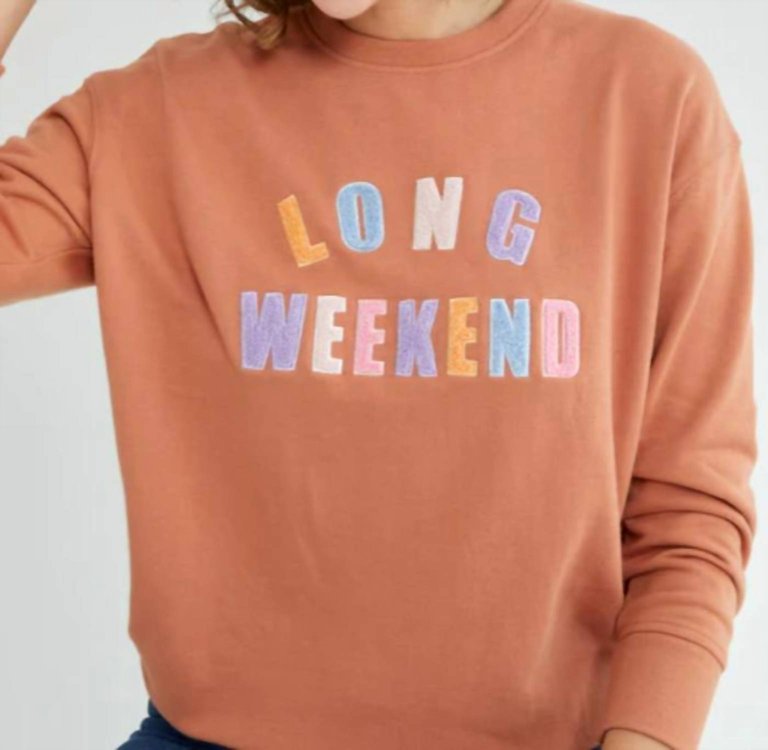 Long Weekend Sweatshirt In Rust - Rust