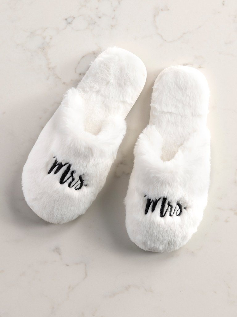 "Mrs" Slippers -  Ivory