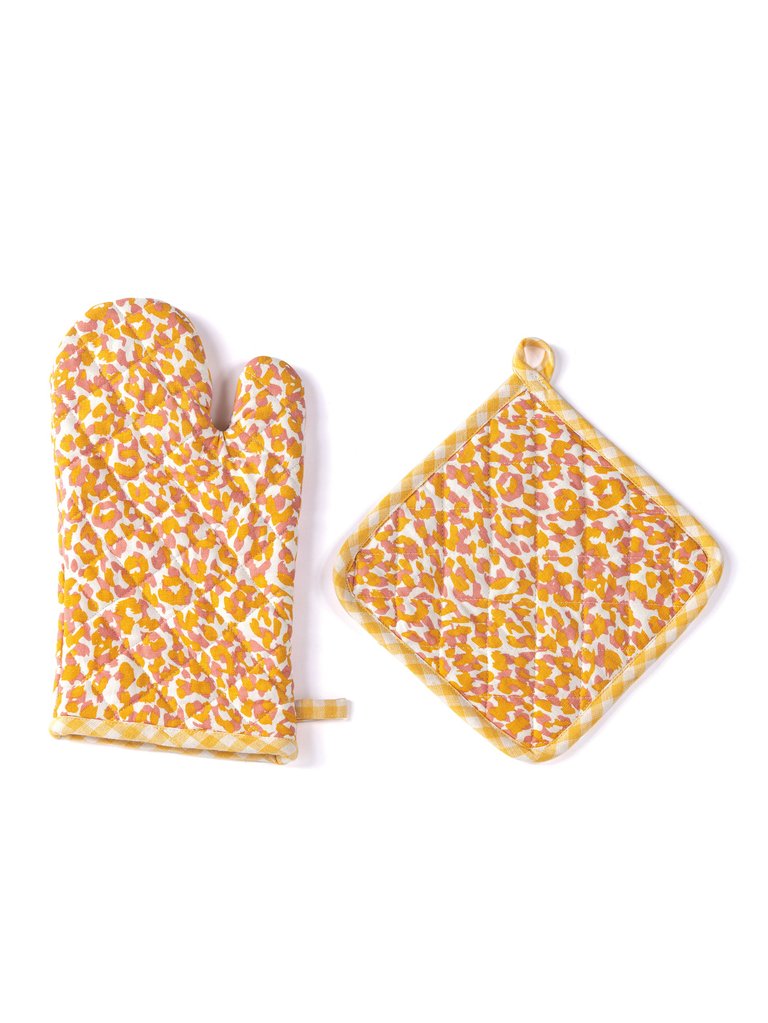 Nora Pot Holder And Oven Mitten Set - Multi