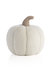 Small Faux Fur Pumpkin Pillow - Ivory