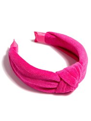 Terry Knotted Headband, Fuchsia - Fuchsia
