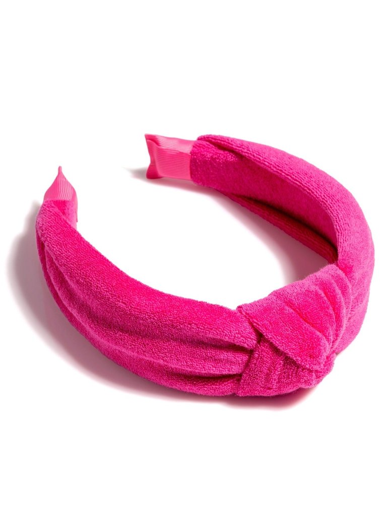 Terry Knotted Headband, Fuchsia - Fuchsia