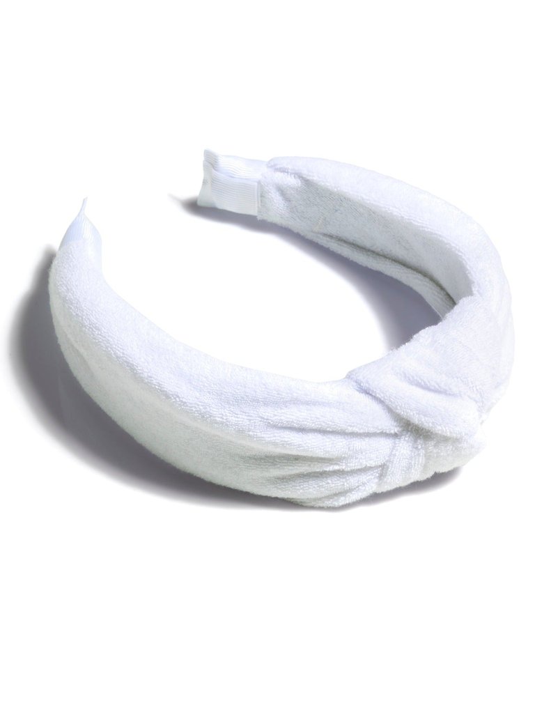 Terry Knotted Headband, White - White