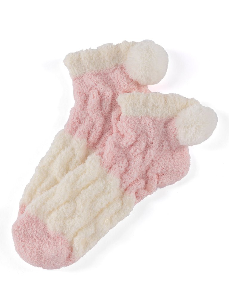 Tess Colorblock Home Socks, Blush - Blush