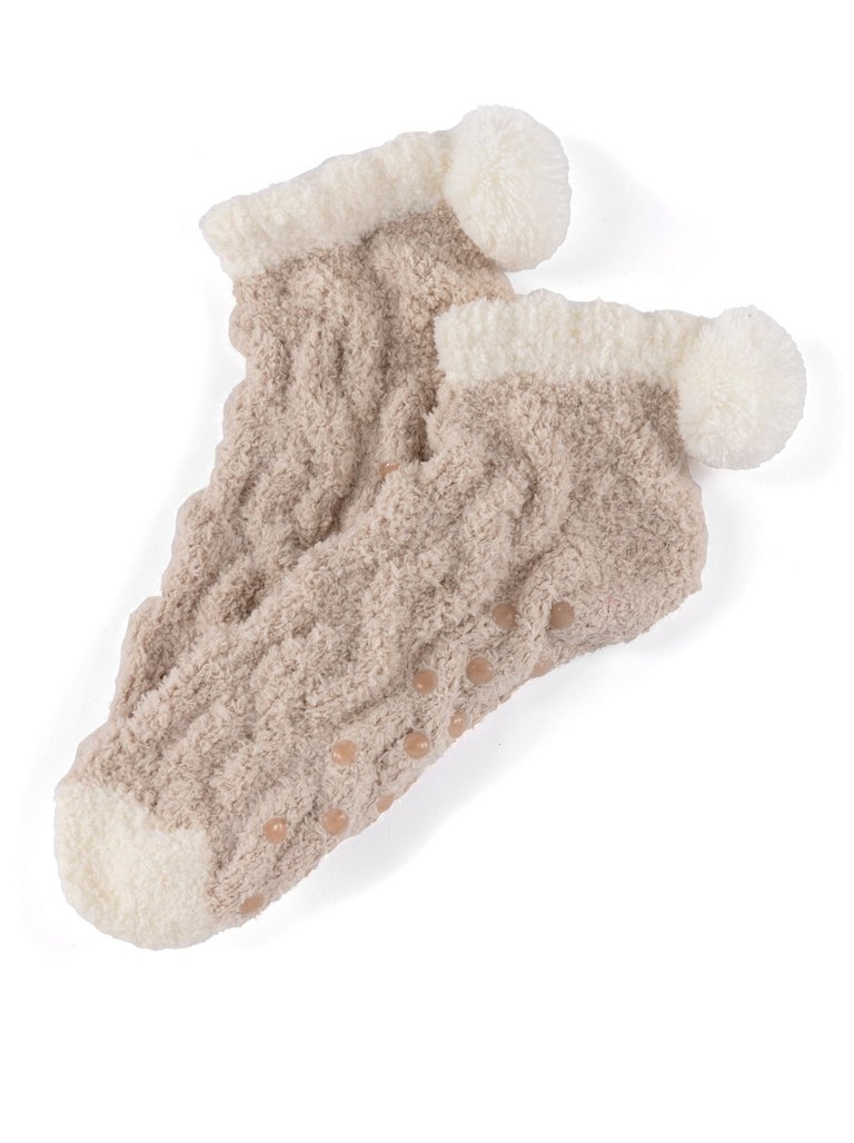 Tess Home Socks, Taupe - Taupe