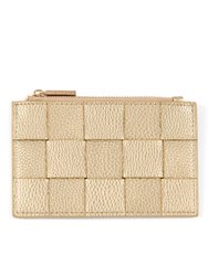 Verona Card Holder, Gold - Gold