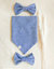 Blue Herringbone Flannel Dog Bow Tie