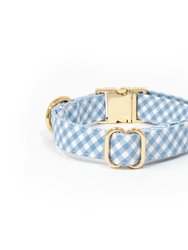 Malibu Blue Gingham Dog Collar